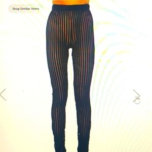 Cinched at ankle sheer Stripe Legging